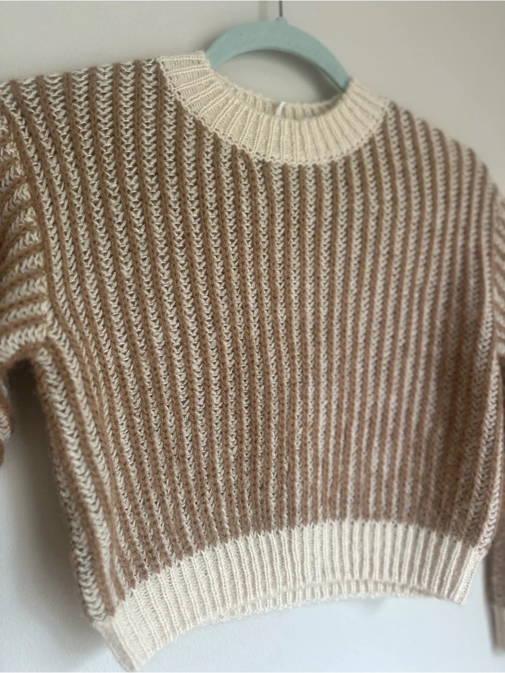 NEW Mayoral Girls Tan & Cream Stripe Long Sleeve Sweater Size 8